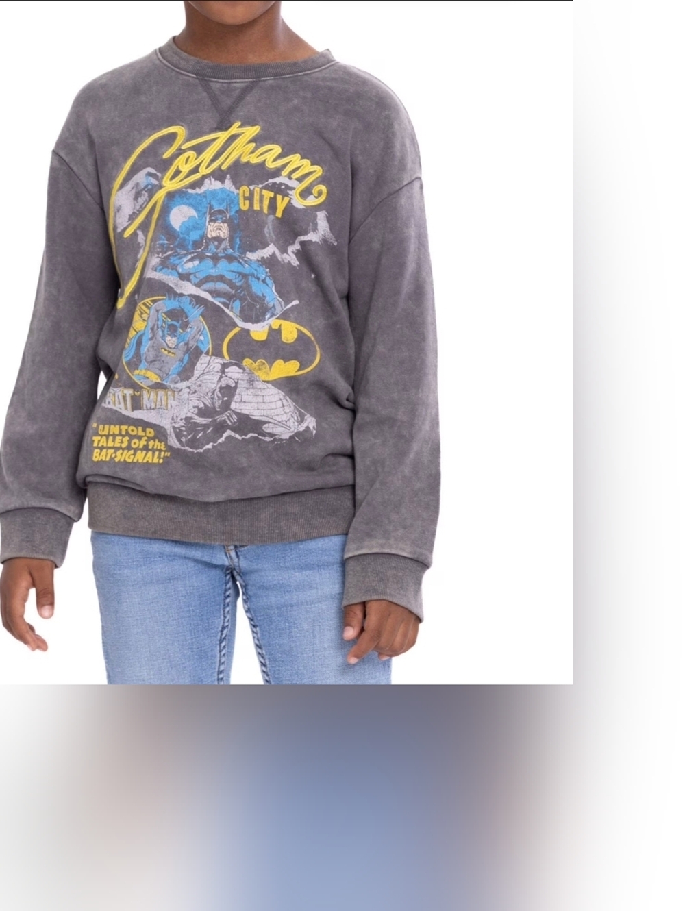 DC Boys Black and Yellow Batman Gotham City Sweatshirt